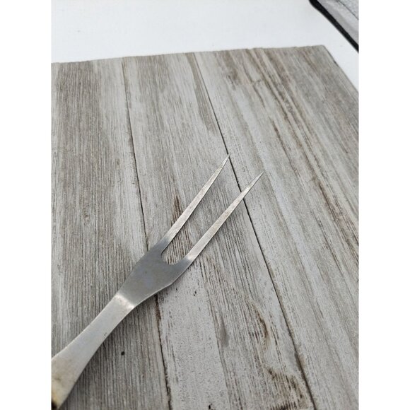 Vintage #1 Meat Fork 9 1/2" Wood Handle Stainless Steel USA - Picture 2 of 8